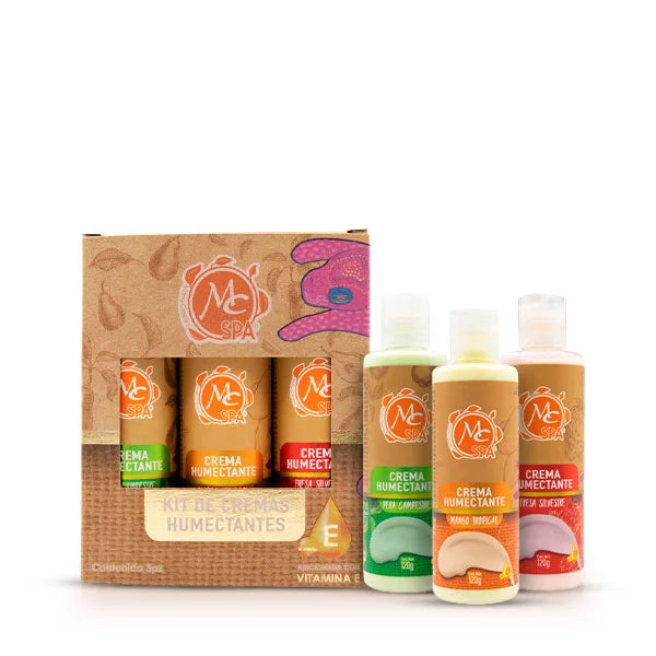 Kit de Cremas Humectantes 3pzs de 12 grs c/u Mango, Fresa y Pera-Mc Spa