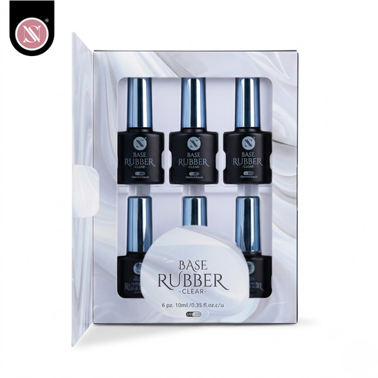 Colección Gel Base Rubber Transparente – Colección 6 Piezas (10 ml c/u) | Studio Nails