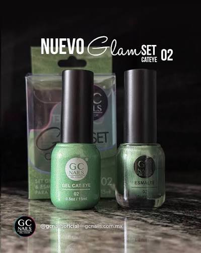 NAILS GEL POLISH GLAM SET CAT EYE DUO 2PZ 15ML