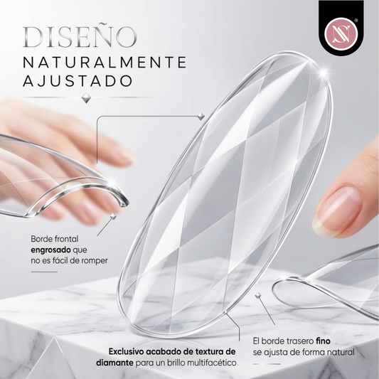 Soft Gel Tips 3D Diamond Clear 04- 120 piezas