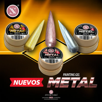 STUDIO NAILS Metal Painting Gel 5ml – | Plata