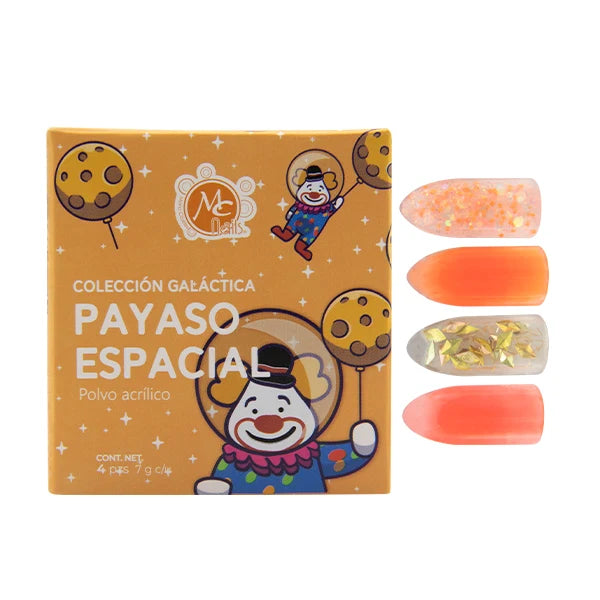 COLECCION DE ACRILICOS PAYASO ESPACIAL 4PZS
