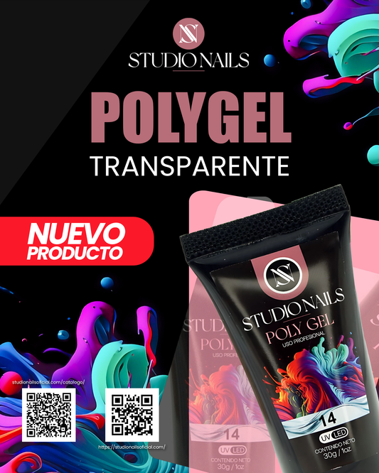 STUDIO NAILS Polygel / Acrygel Clear 30g – Nueva Fórmula Premium | Gel Constructor para Uñas, Extensiones y Encapsulados Profesionales