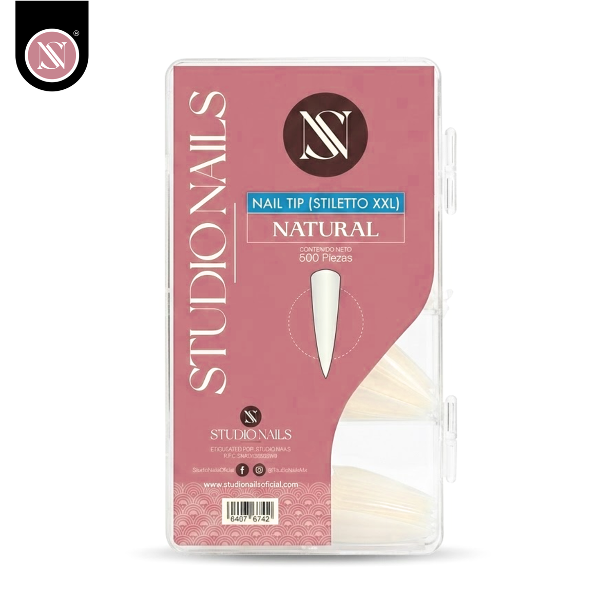 Tip Estiletto XXL Natural Full Tip 500 Piezas | Studio Nails