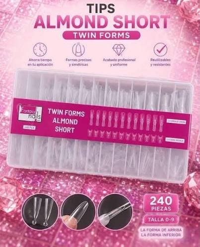TIP TWIN FORMS SHORT ALMOND FANTASY NAILS